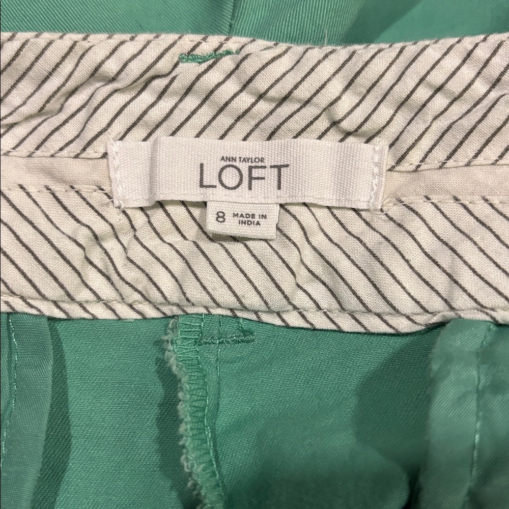 Ann Taylor Loft The Riviera Mid Rise‎ Green Cotton Blend Chino Preppy Short WN 8 - Picture 4 of 6